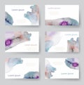 Set of watercolor identify backgrounds card, tags, invitations. Vector illustrated Royalty Free Stock Photo