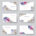 Set of watercolor identify backgrounds card, tags, invitations. Vector illustrated Royalty Free Stock Photo