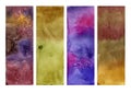 Set of watercolor illustrations.  over white background. Cute fishes, funny snail, seaweed, sand, and waves. Royalty Free Stock Photo