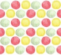 Set of watercolor multicolored circles. seamless pattern. Elements for design Royalty Free Stock Photo