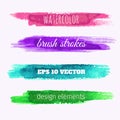 Set of watercolor paint texture banners Royalty Free Stock Photo