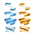 Set of watercolor ribbons Royalty Free Stock Photo