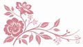 Set of watercolor rococo pink floral frame. isolated on transparent background Royalty Free Stock Photo