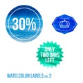 Set of watercolor shopping icon in eps vector