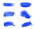 Set of brush vector strokes. Blue brushes for painting Royalty Free Stock Photo