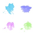 Set of watercolor spots on a white background.