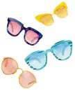 A set of watercolor sunglasses