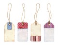 Set of watercolor tags