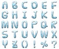 Set waterdrop letter alphabet