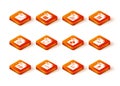 Set WAV file document, HTML, JS, WMA, OGG and MP3 icon. Vector Royalty Free Stock Photo