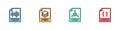 Set WAV file document, PSD, OBJ and CSS icon. Vector Royalty Free Stock Photo