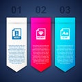 Set WAV file document, RUBY and OTF. Business infographic template. Vector Royalty Free Stock Photo