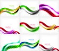 Set of wave blurred colorful stripe backgrounds, digital techno bright color abstract backgrounds template. Collection Royalty Free Stock Photo