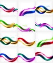 Set of wave blurred colorful stripe backgrounds, digital techno bright color abstract backgrounds template. Collection Royalty Free Stock Photo