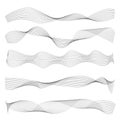 Set of Wave Borders. Wavy Lines, Symbols, Sinuous Curves