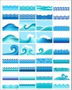 Set of wave illustrations