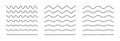 Set of waves line. Wavy lines set. Wave ornament pattern. Vector wavy and zigzag horizontal underline. Wave thin line Royalty Free Stock Photo