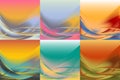 Set of wavy banners horizontal colorful vector Royalty Free Stock Photo