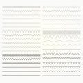 Set of wavy lines - zigzag borders collection Royalty Free Stock Photo