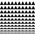 A set of wavy zigzag horizontal wiggly lines Royalty Free Stock Photo