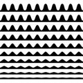 A set of wavy zigzag horizontal wiggly lines Royalty Free Stock Photo