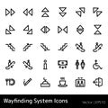 Set of wayfinding system icons