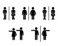 Set of WC sign Icon Vector Illustration on the white background. Vector man Royalty Free Stock Photo