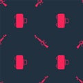 Set Weapon case and M16A1 rifle on seamless pattern. Vector