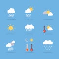 Set of weather flat vector art