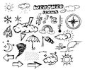 Set of weather hand drawing icons