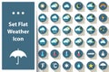 Set weather icon cloud, sun, rain, star, thermometer, snow.