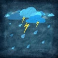 Set of weather icon drawing by chalk