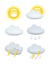 Set of Weather icons. Image for Weather forecast sign.