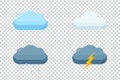 Set of weather icons on transparent background Royalty Free Stock Photo