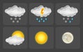 Set of weather icons. Vector illustration