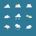 Set of weather vector flat