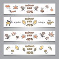 Set of web banners with autumn illustrations Royalty Free Stock Photo