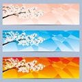 Web banners with cherry flowers. Royalty Free Stock Photo