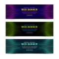A Set of web banners collection layouts. Modern billowy lines background.