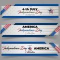 American, Independence day celebration, web banners