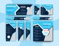 set of web banners Layout. Vertical, horizontal and square template.