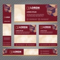 Set of web banners in standard sizes. Vector Abstract Templates design With background and header, diagonal stripes and button. Royalty Free Stock Photo