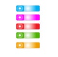 Set of web buttons with arrows, colorful long round buttons Royalty Free Stock Photo