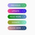 Set of gradient web buttons, modern icons Royalty Free Stock Photo