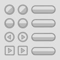 Set of web buttons and media player icons vector design for UI and app interface Royalty Free Stock Photo