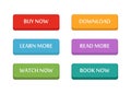 Set web buttons for website design in flat Royalty Free Stock Photo