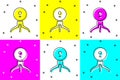 Set Web camera icon isolated on color background. Chat camera. Webcam icon. Vector Illustration Royalty Free Stock Photo