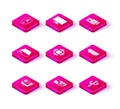 Set Web camera, Video graphic card, Server, Data, Hosting, Processor with CPU, USB, RAM, random access memory, and Royalty Free Stock Photo