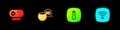 Set Web camera, Voice assistant, Thermostat and Wi-Fi wireless internet network icon. Vector
