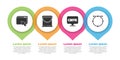 Set Web design and development, Paint bucket, Speech bubble with text CMYK and Circle with Bezier curve. Business